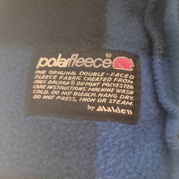 J. Blair blue and black Buffalo plaid polar fleece zip up jacket. Size small - Picture 4 of 5